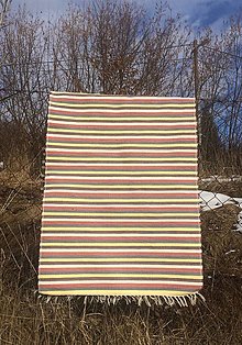 Úžitkový textil - Pestrý  koberec z textilnej priadze - 14280534_