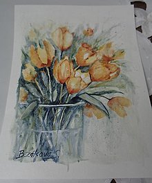 Obrazy - Tulipánky...(akvarel) (bez rámu) - 14278786_