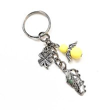 Kľúčenky - Kľúčenka "kopačka" s anjelikom (žltá svetlá) - 14281312_