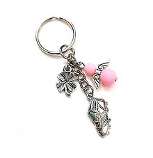 Kľúčenky - Kľúčenka "kopačka" s anjelikom (ružová svetlá) - 14281331_