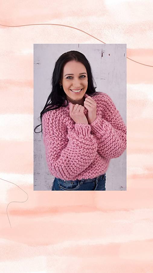 Oversized sveter so stojačikom Eileen -100% peruánska vlna