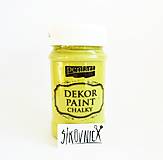 Farby-laky - Dekor paint chalky, 100 ml, kriedová farba (žltozelená) - 14282910_