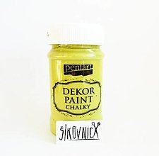 Farby-laky - Dekor paint chalky, 100 ml, kriedová farba (žltozelená) - 14282910_