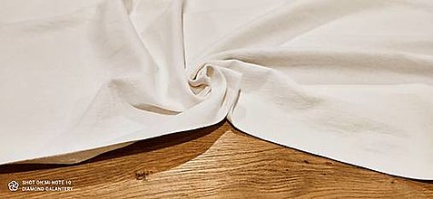 Textil - Ľanovina - Prepraná - Cena za 10 centimetrov (Biela) - 14284049_