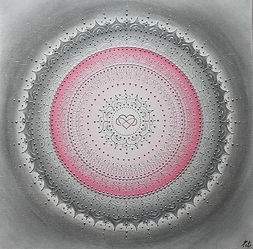 Obrazy - Mandala VEČNÁ LÁSKA ❤️ 60 x 60 - 14285346_