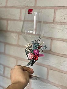 Nádoby - Kvetinová ozdoba (nielen) na svadobné poháre   (Ružová) - 14285916_