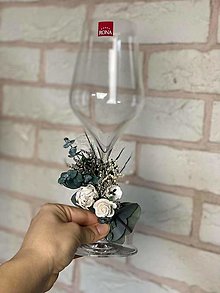 Nádoby - Kvetinová ozdoba (nielen) na svadobné poháre   (Greenery) - 14285920_