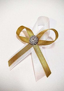 Svadobné pierka - svadobné pierka zlato-hnedé s ozdobným kamienkom - 14283080_