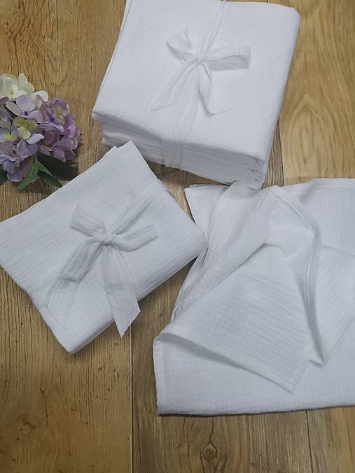 Detský textil - Mušelínové plienky white - 14285947_
