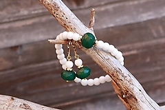 Sady šperkov - Súprava náušnice + náramok smaragd, jadeit - 14282340_