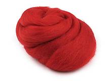 Textil - Vlna na plstenie, 100% merino, 20g (červená 48) - 14286791_