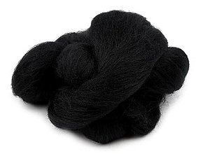 Textil - Vlna na plstenie, 100% merino, 20g (čierna 2) - 14286762_