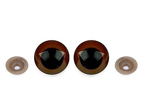 Galantéria - Bezpečnostné oči, 30 mm, cena za 1 pár (hnedé) - 14287141_