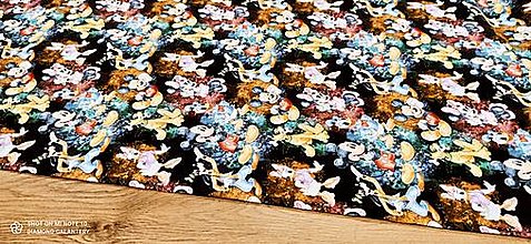 Textil - Teplákoviny - Vzorované - Cena za 10 centimetrov (Mickey Klub) - 14287684_