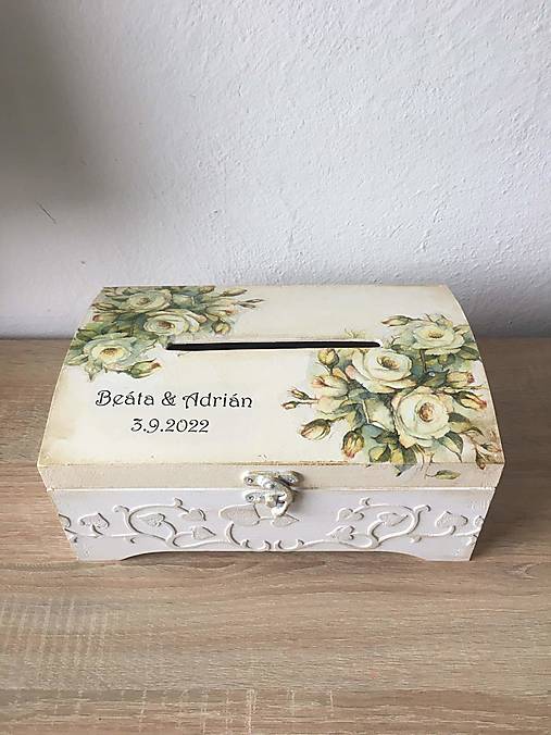  - Svadobná truhlica na peniaze s 3D efektom - 14287312_
