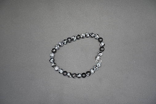 Minerály - Obsidián vločkový 4-6-8-10-12 (31ks (6mm)) - 14286873_