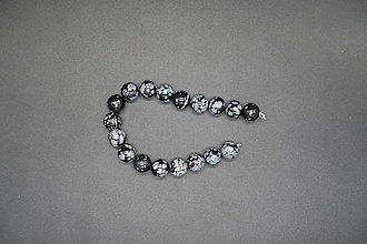Minerály - Obsidián vločkový 4-6-8-10-12 (18ks (10mm)) - 14286901_