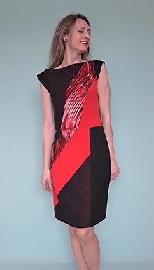 Šaty - Čierno červené šaty - 14288844_