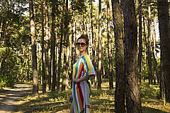 Kimoná - Boho color stripes kimono - 14287261_