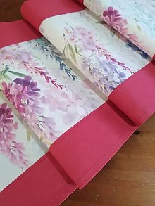 Úžitkový textil - Obrus pastelové kvety s ružovou 128*37 - 14288061_