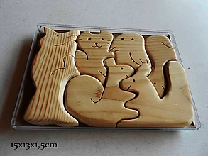 Hračky - Drevené puzzle  zvieratká 1.) - 14291685_