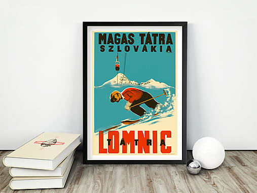 - Vintage plagát Vysoké Tatry - Lomnický štít (50 x 70 cm) - 14290275_