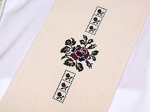 Úžitkový textil - Ručne vyšívané textilné vrecko na chlieb/bagetu - 14290863_