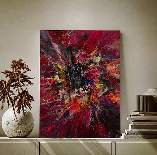 Obrazy - Pohltenie - abstraktný obraz - acrylic pouring - 14291798_