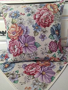 Úžitkový textil - Návliečka na vankúš gobelínová kvety - 14295992_