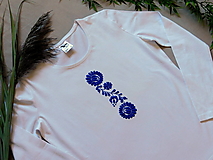 Topy, tričká, tielka - Ručne vyšívané tričko s dlhým rukávom - 14294035_