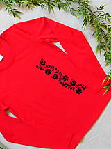 Topy, tričká, tielka - Ručne vyšívané tričko s dlhým rukávom - 14294065_