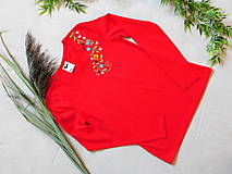 Topy, tričká, tielka - Ručne vyšívané tričko s dlhým rukávom - 14294080_