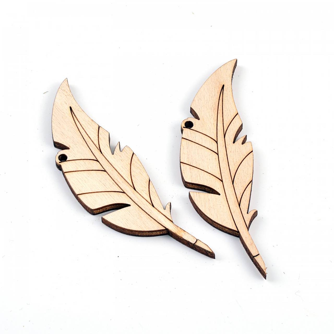 Výrez z preglejky - pierko, 8,5x2,5 cm