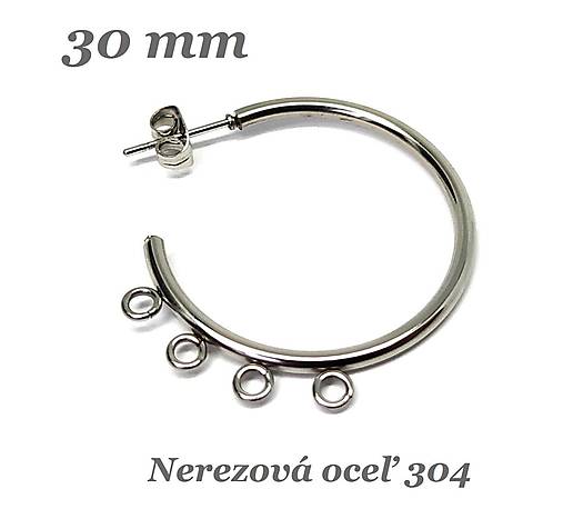 Komponenty - Kruh s očkami a záražkou 30mm /M2217/ - nerez.oceľ 304 - 14297195_