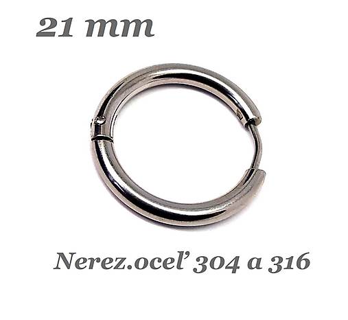  - Kruhová roztváracia náušnica 21mm /M2220/ - nerez.oceľ 304 a 316 - 14297703_