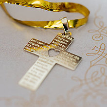 Náhrdelníky - Zlatý krížik s otčenášom - 14298321_