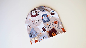 Detské čiapky - Detská čiapka dvojvrstvová- macík - 14297618_