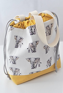 Detské tašky - Detská taška so šnúrkami ŽLTÁ (i pre sloníky) - 14300432_