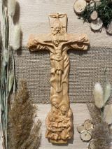 Dekorácie - Kríž Najsvätejšia trojica so svätou rodinou - 14297600_