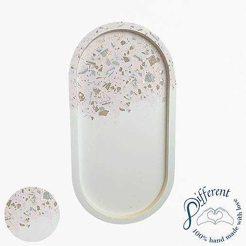 Nádoby - Oválna tácka - ROSE GOLD - 14296516_