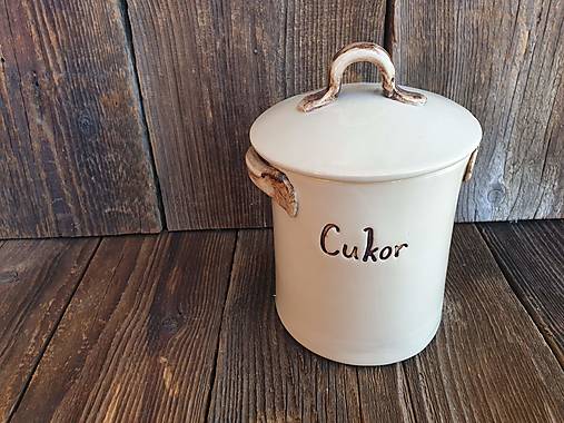 Nádoby - Veľké dózy s nápisom Hlina 850ml (Cukor) - 14303406_