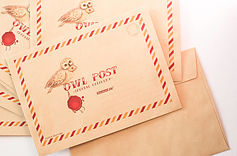 Papier - Craft obálka / Recyklovaná C6 "Owl Post" - 14303806_