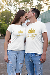 Topy, tričká, tielka - Tričká pre pár Queen King - 14304015_