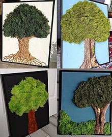 Dekorácie - machovy obraz strom - 14302247_