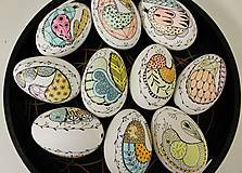 Dekorácie - husacie vajíčka / vzor farebný vtáčik - 14303455_