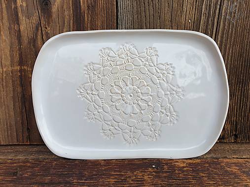 Nádoby - Raňajkový tanier Sedmikráska (Biely) - 14305070_