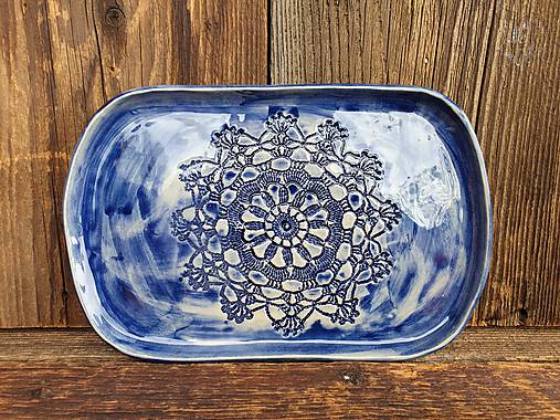 Nádoby - Raňajkový tanier Sedmikráska (Modrý) - 14305072_