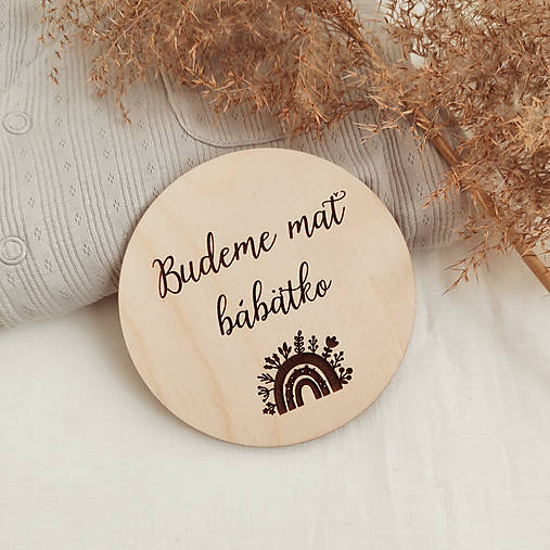 Papiernictvo - Drevený miľník - Budeme mať bábätko - 14304952_