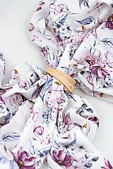 Šatky - Jemná dámska šatka z ľanu a viskózy s jemnou potlačou kvetín "Lilac rose" - 14306354_