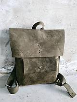 Batohy - OLIVOVÝ kožený ruksak - 14306405_